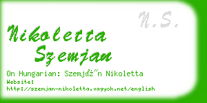 nikoletta szemjan business card